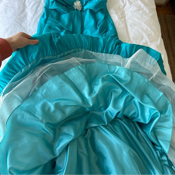 Deep Turquoise Taffeta Mermaid Prom Dress - Picture 8 of 8